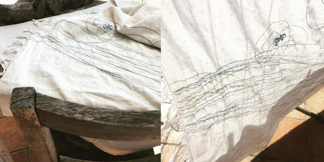 arte contemporanea del ricamo, italia, tessuto vintage