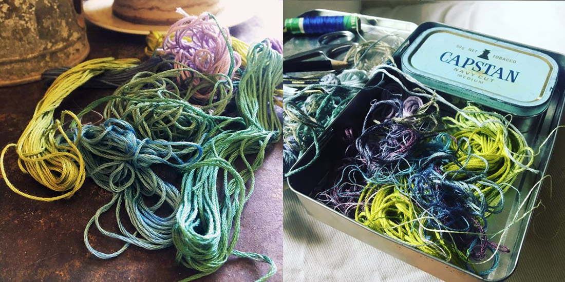 matassine di filo colorate per ricamo