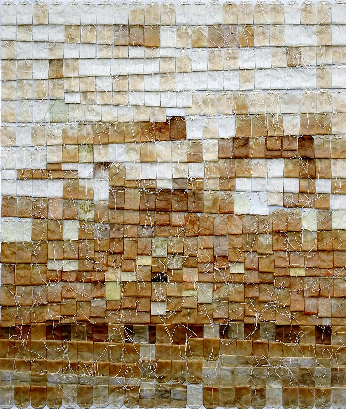 Armén Rotch, Structure perceptive, 2007, teabags on canvas