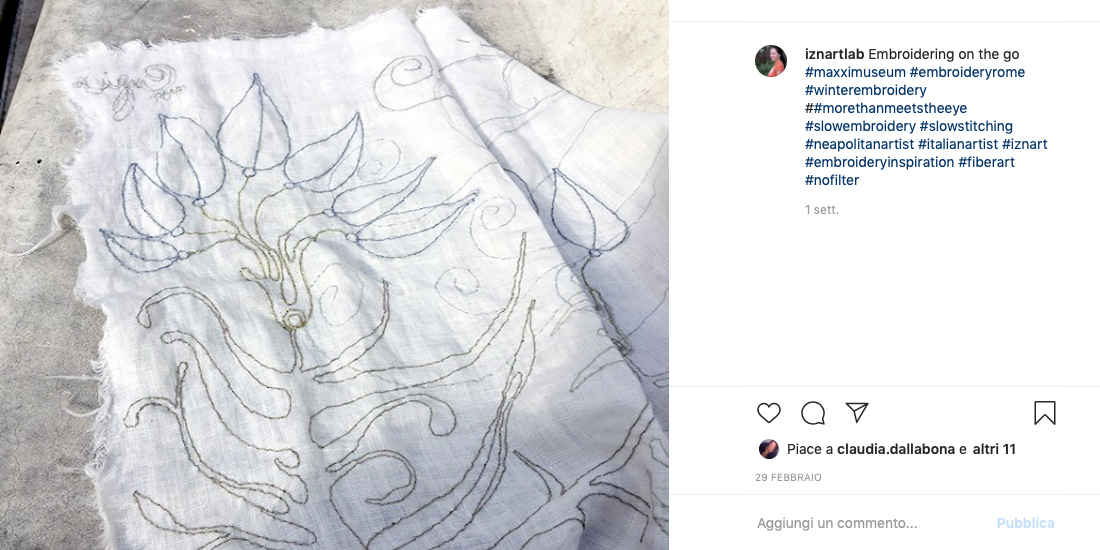 Ricamare all'aperto in luoghi impensati