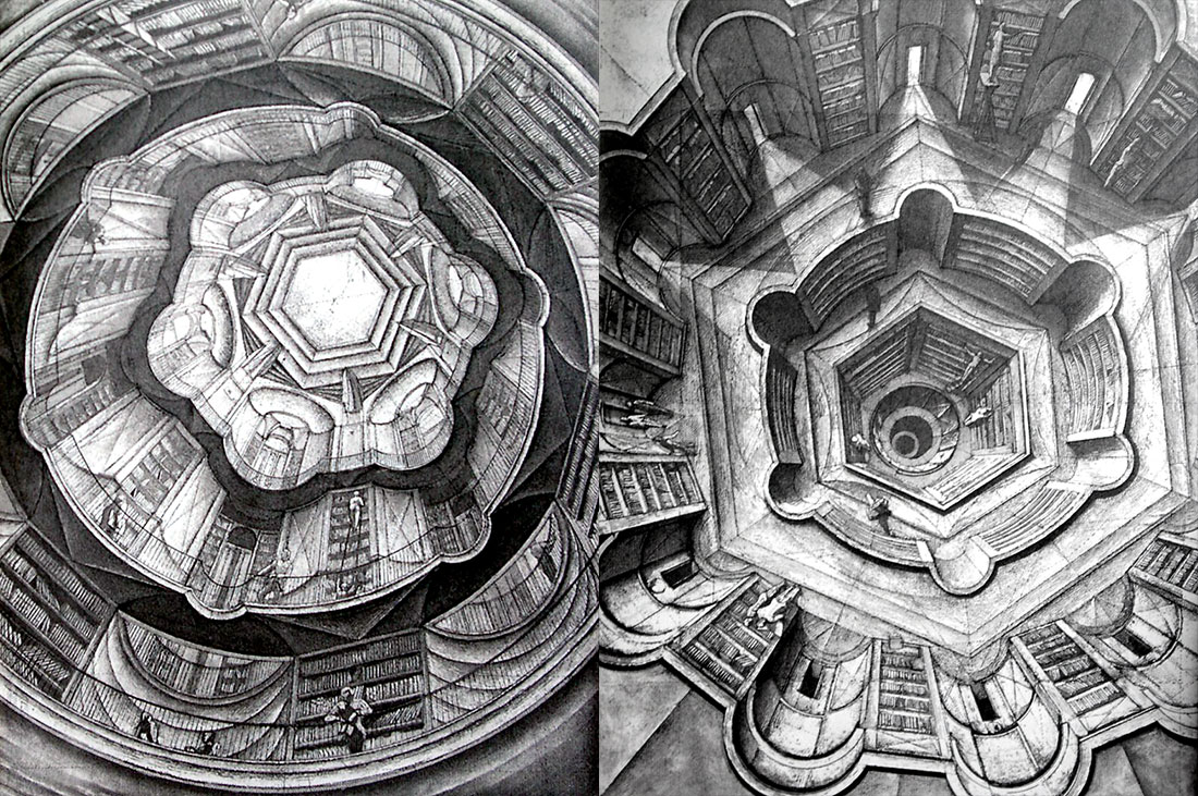 Eric Desmazieres' etchings for Borges' Library of Babel, Socks