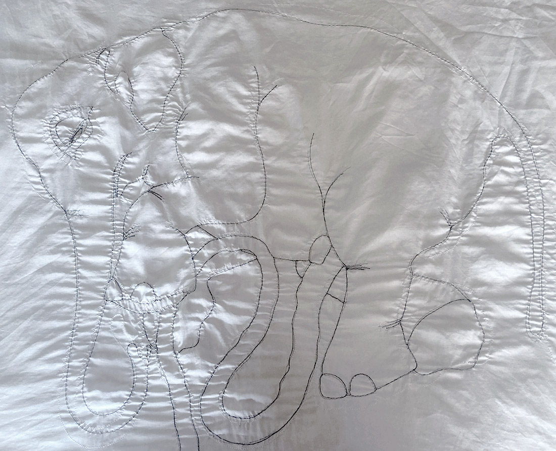 uhuru, ricamo artistico contemporaneo, elefante