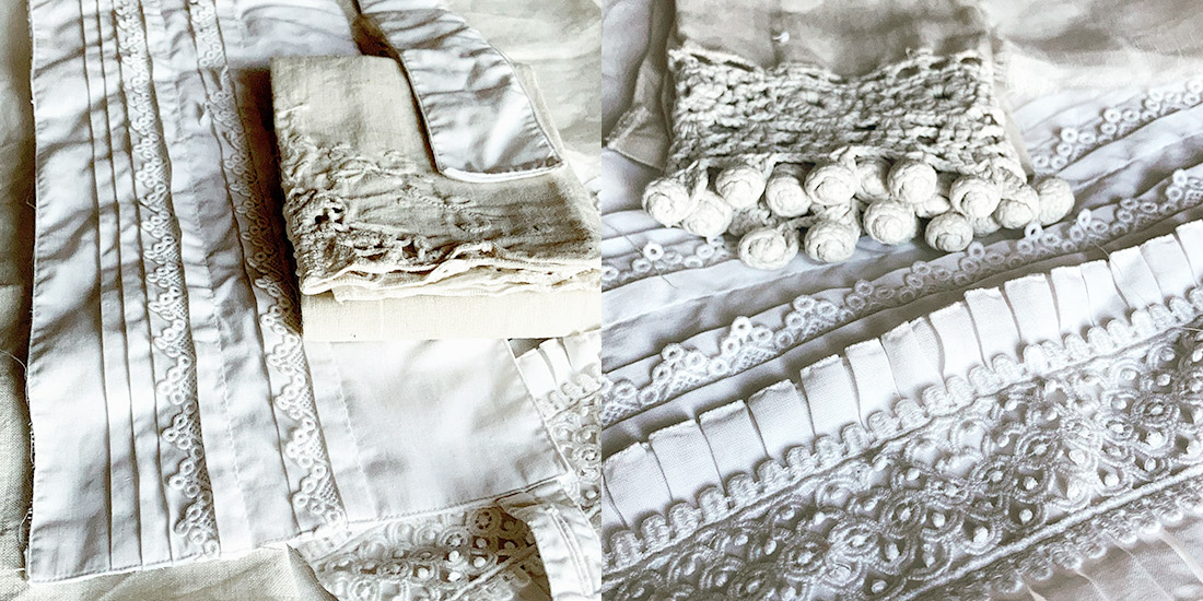 artigianato artistico, stoffe vintage recuperate da corredi familiari