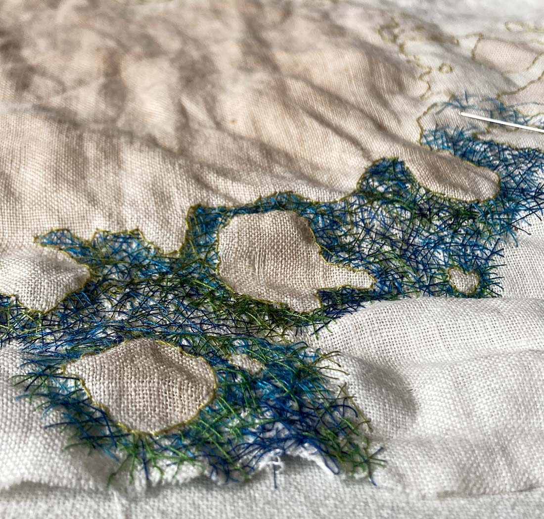 Sonia izn Piscicelli, contemporary embroidery art italy