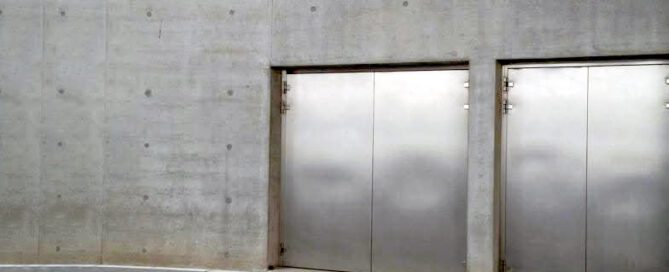 liminal space, metal doors