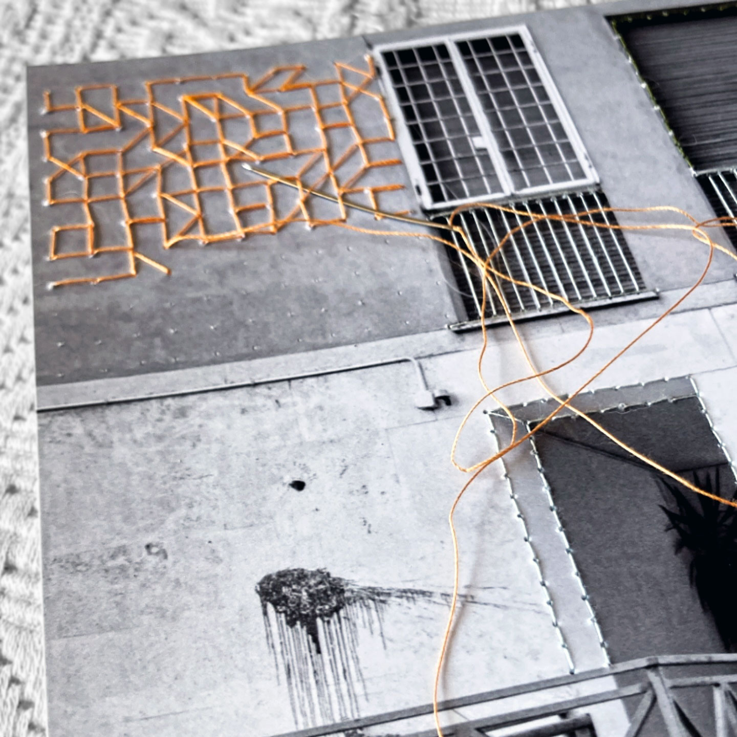 entanglement, progetto di ricamo su scatti fotografici di Pasquale Liguori