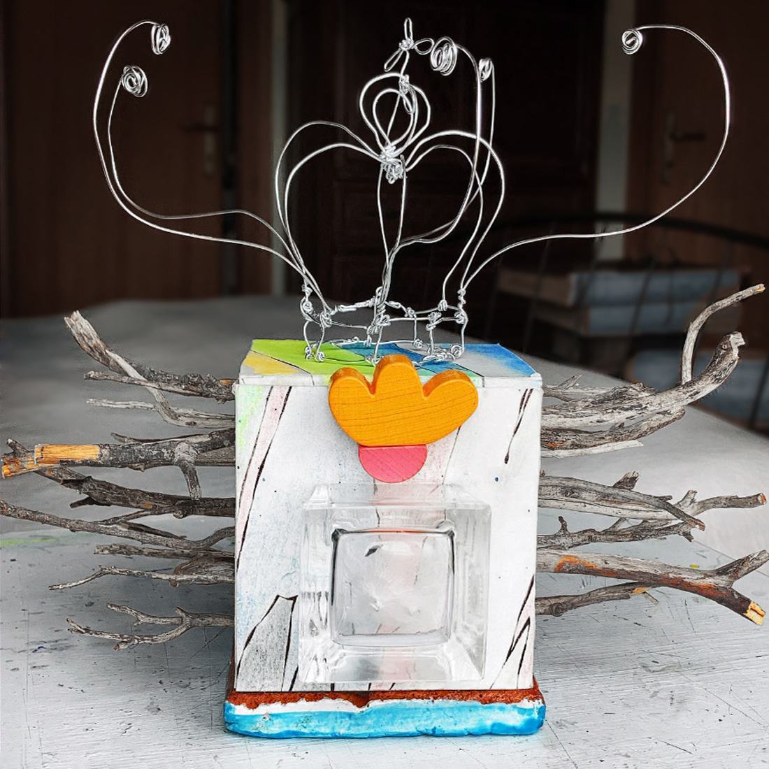 Ricamo contemporaneo ✦ Soffia vento vieni naufragio, lino vintage, pezzo unico