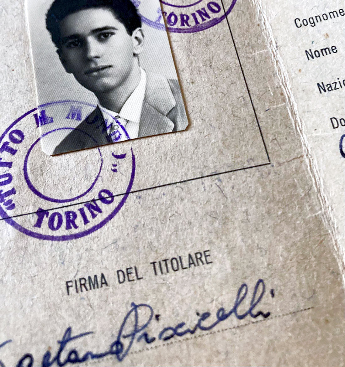 Gaetano Piscicelli, tesserino giornalistico