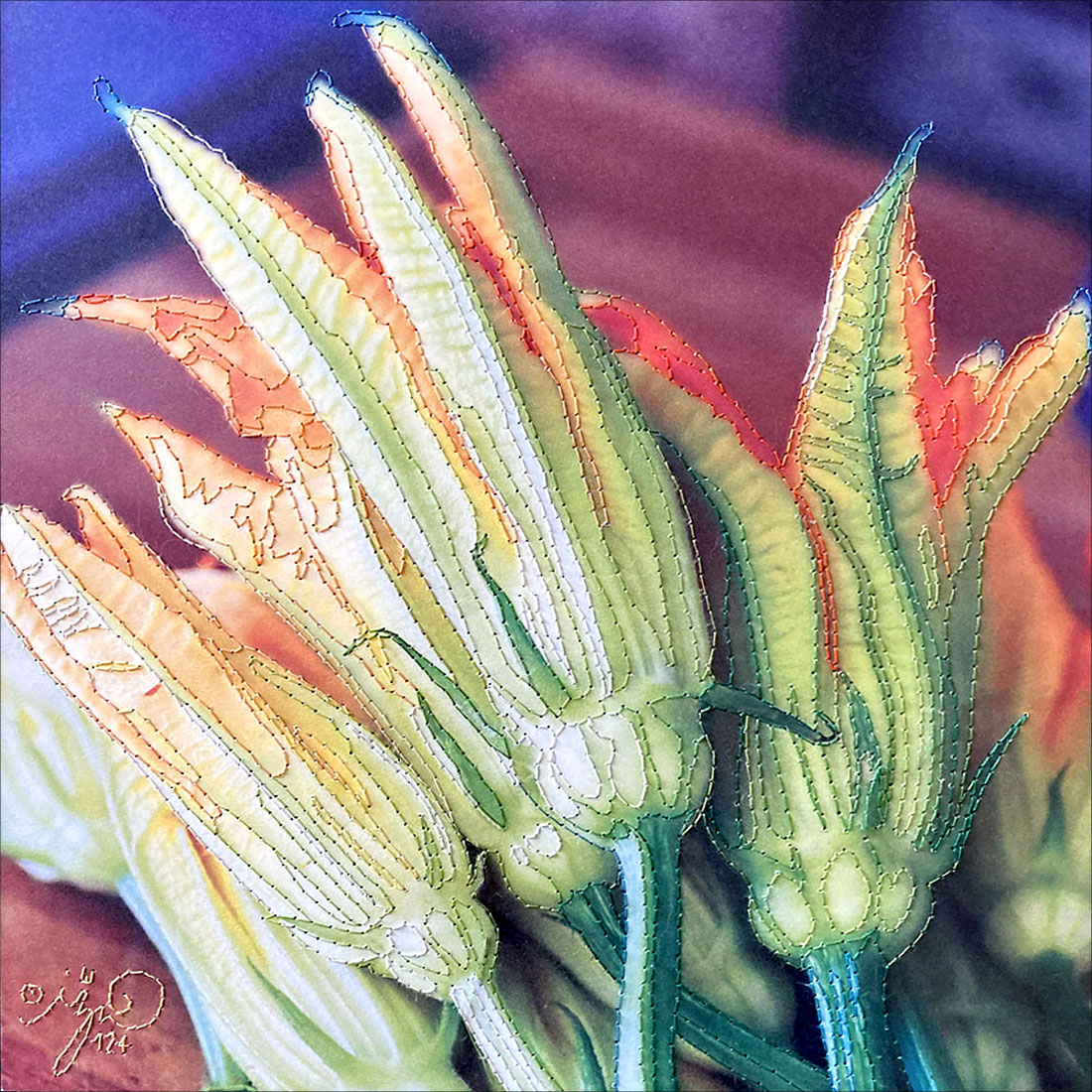 Pagina ricamata estrapolata dall'opera Food Punk